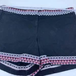 LOFT Shorts Loft Plus Womens Shorts Black Embroidery Trim
